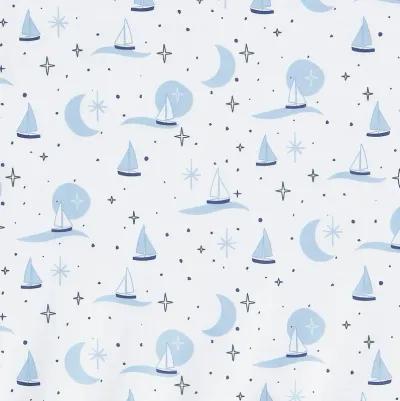 Lambs & Ivy Little Skipper Cotton Nautical Sailboat Fitted Crib/Toddler Sheet