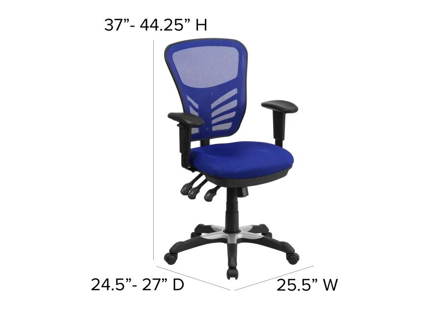 Nicholas Mid-Back Dark Gray Mesh Multifunction Executive Swivel Ergonomic Office Chair with Adjustable Arms