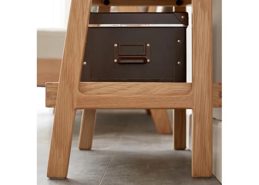 Storage Bench, 3-Tier Beech Wood Shoe Rack for Entryway