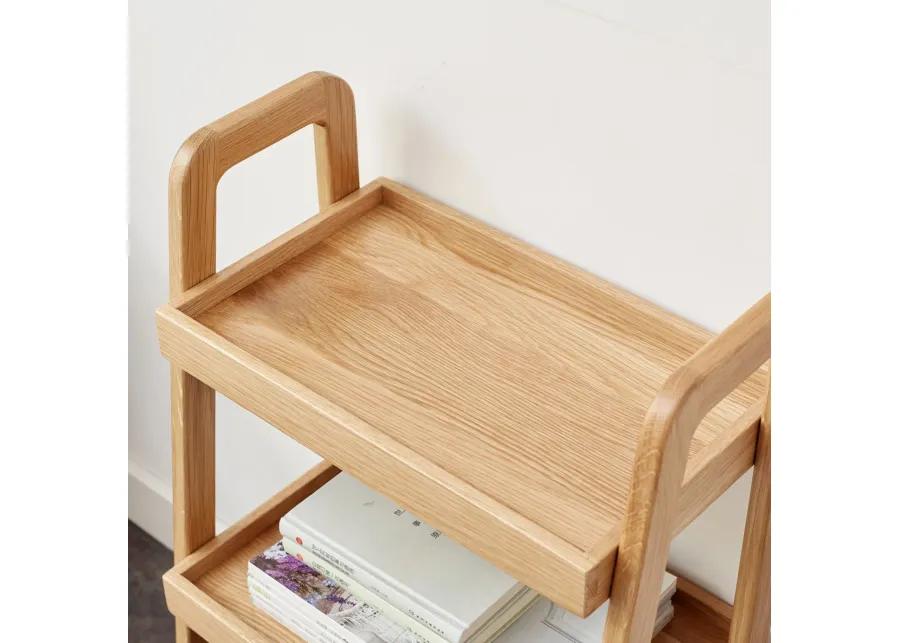 Storage Bench, 3-Tier Beech Wood Shoe Rack for Entryway