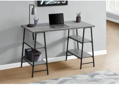 Monarch Specialties I 7524 Computer Desk, Home Office, Laptop, Storage Shelves, 48"L, Work, Metal, Laminate, Grey, Black, Contemporary, Modern