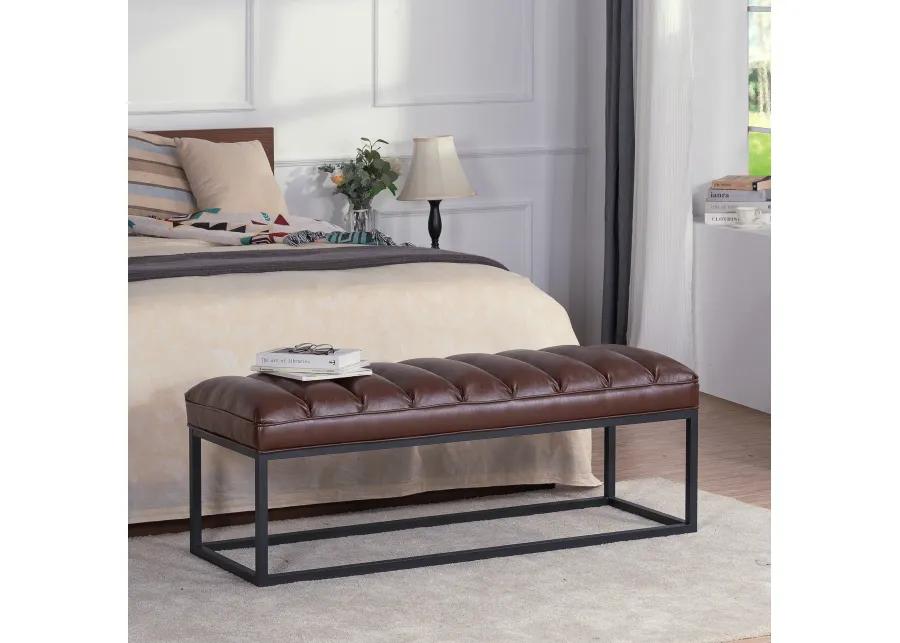 Metal Base Upholstered Bench For Bedroom For Entryway