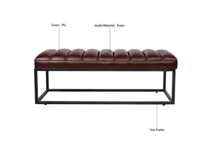 Metal Base Upholstered Bench For Bedroom For Entryway