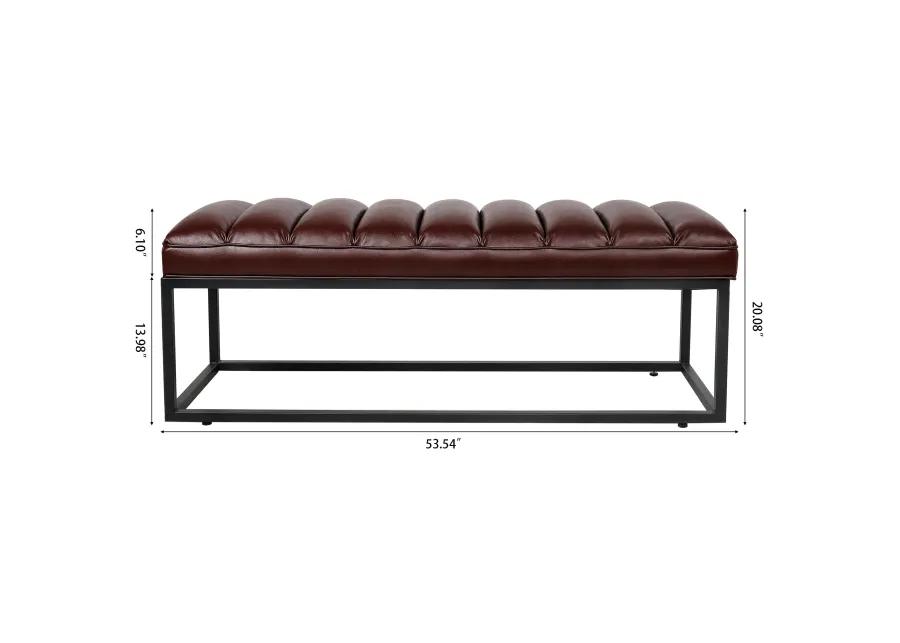 Metal Base Upholstered Bench For Bedroom For Entryway