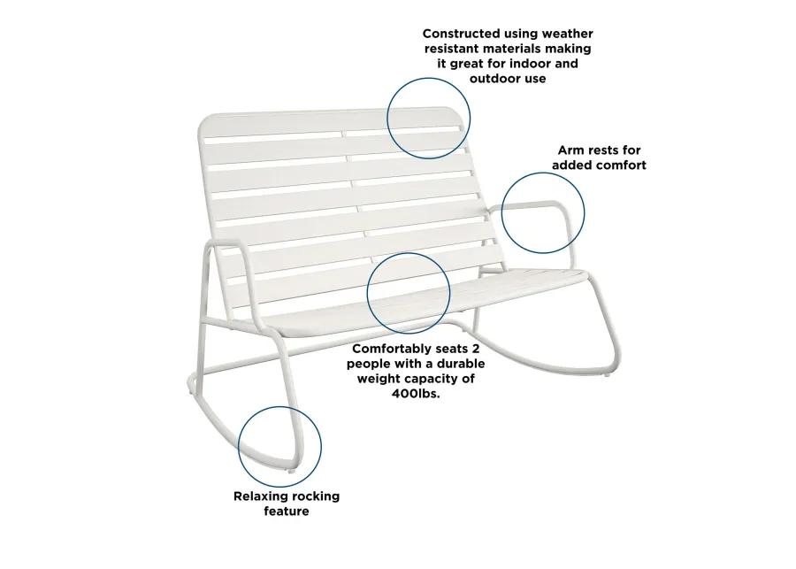 Roberta Outdoor/Indoor Rocker Loveseat