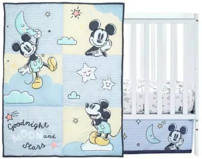 Lambs & Ivy Disney Baby Moonlight Mickey Mouse 3-Piece Nursery Crib Bedding Set