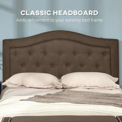 Upholstered Headboard, Button Tufted Bedhead Board, Home Bedroom Decoration for Full-Sized Beds, Brown