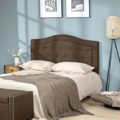 Upholstered Headboard, Button Tufted Bedhead Board, Home Bedroom Decoration for Full-Sized Beds, Brown