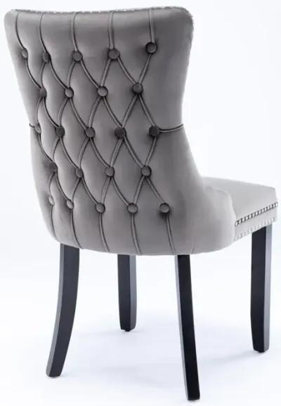 Set of 2 Upholstered Wingback Dining Chairs