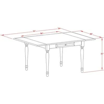 5 Piece Dinette Set Contains a Rectangle Dining Table with Dropleaf