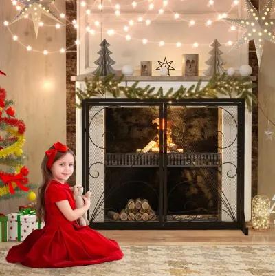 38 x 31 Inch Double Door Fireplace Screen