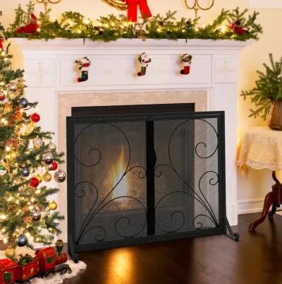 38 x 31 Inch Double Door Fireplace Screen