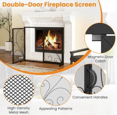 38 x 31 Inch Double Door Fireplace Screen