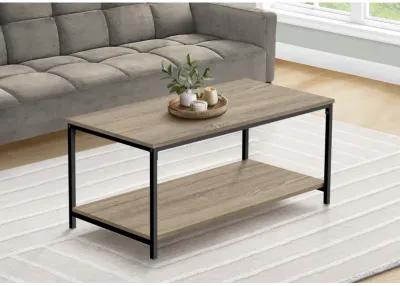 Monarch Specialties I 3802 Coffee Table, Accent, Cocktail, Rectangular, Living Room, 40"L, Metal, Laminate, Brown, Black, Contemporary, Modern