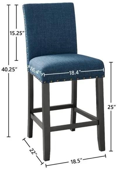 New Classic Furniture Furniture Crispin Melamine Round Counter Table & 4 Stools in Blue