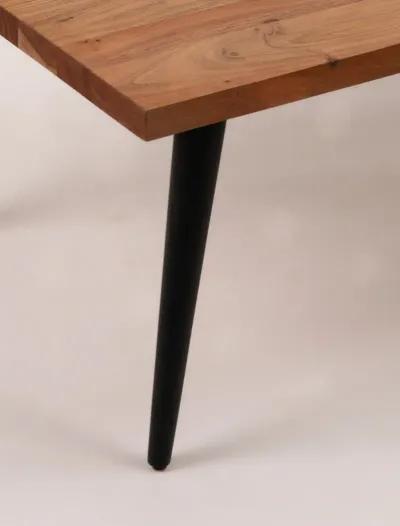 Handmade Eco-Friendly Vintage Acacia Wood & Iron Natural Black Rectangle Table 50"x26"x18" From BBH Homes