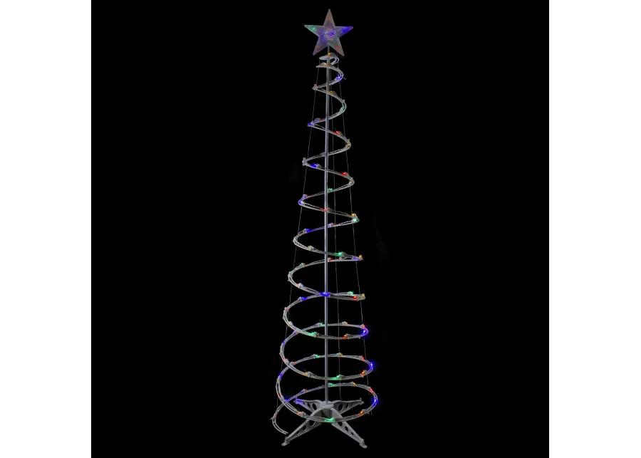 6ft LED Lighted Spiral Cone Tree Outdoor Christmas Decoration  Multi Lights