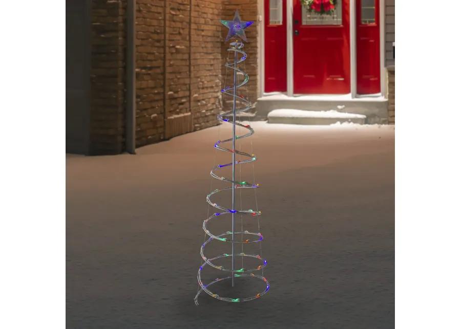 6ft LED Lighted Spiral Cone Tree Outdoor Christmas Decoration  Multi Lights