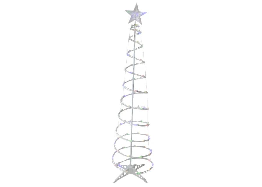 6ft LED Lighted Spiral Cone Tree Outdoor Christmas Decoration  Multi Lights