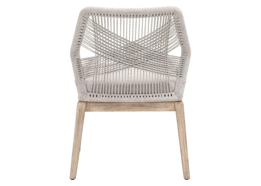 Loom Dining Chair in Taupe & White