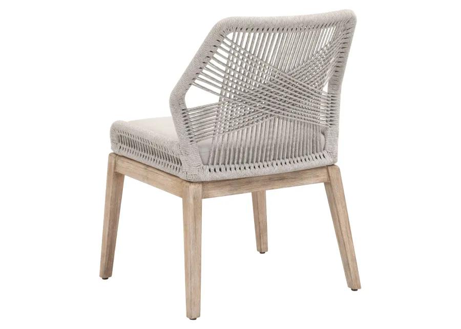 Loom Dining Chair in Taupe & White