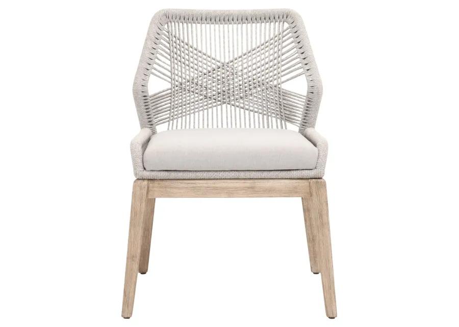 Loom Dining Chair in Taupe & White