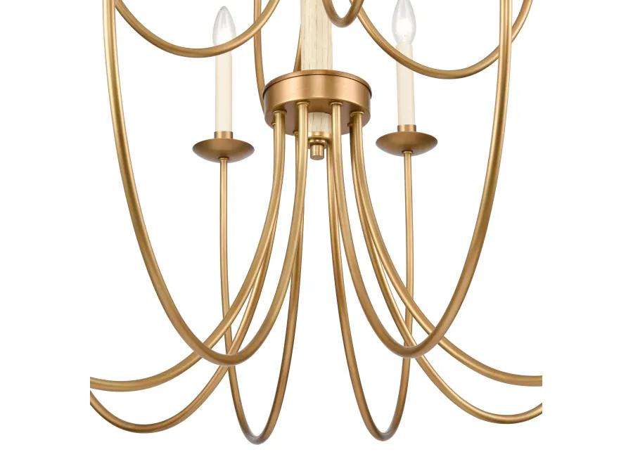 Neville 34'' Wide 12-Light Gold Chandelier