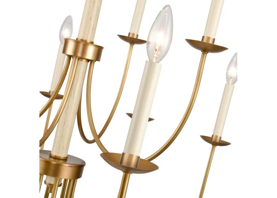 Neville 34'' Wide 12-Light Gold Chandelier