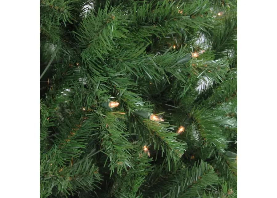 7.5' Pre-Lit Slim Waterton Spruce Artificial Christmas Tree - Clear Lights