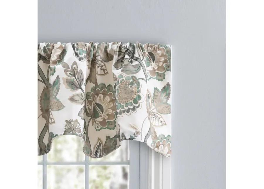 Ellis Curtain Wynette Lined Scallop 3" Rod Pocket Valances for Windows 50" x 16" Grey