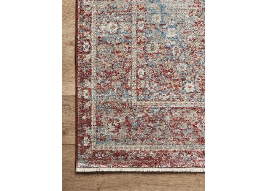 Elise ELI04 Sky/Red 5'3" x 7'9" Rug