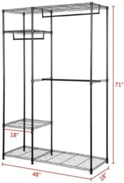 Portable Steel Closet Hanger Storage Rack Organizer