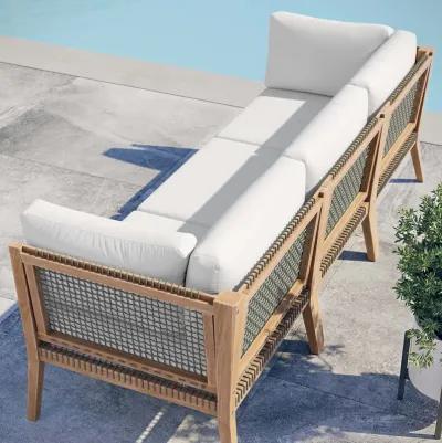 Modway - Clearwater Outdoor Patio Teak Wood Sofa