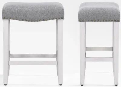 WestinTrends 24" Upholstered Saddle Seat Counter Stool (Set of 2)