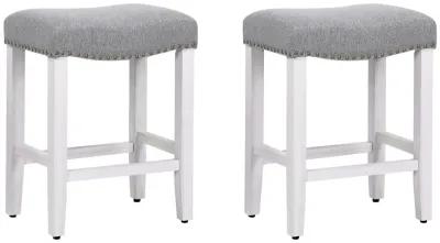 WestinTrends 24" Upholstered Saddle Seat Counter Stool (Set of 2)