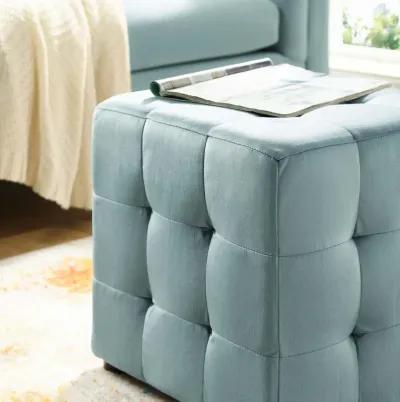 Contour Tufted Cube Performance Velvet Ottoman