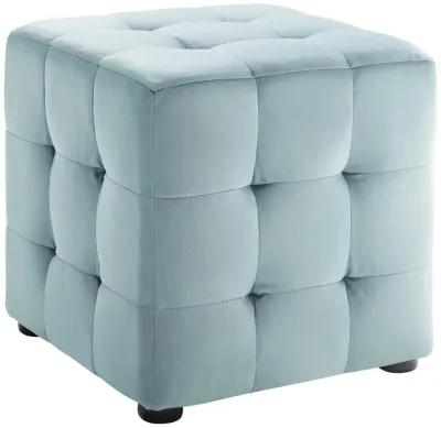 Contour Tufted Cube Performance Velvet Ottoman