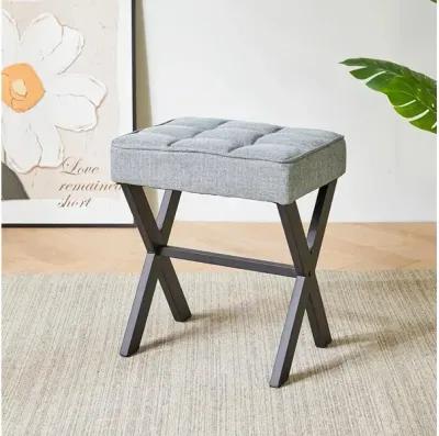 IBUYKE Square Makeup Stool with X-Leg Foot Rest