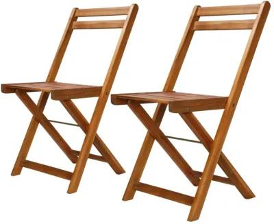 vidaXL Outdoor Bistro Chairs 2 pcs Solid Acacia Wood