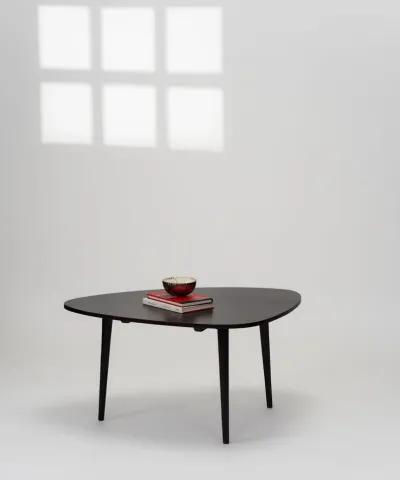 Handmade Eco-Friendly Modern Wood Black Drop Shaped Coffee Table 2'6" From BBH Homes