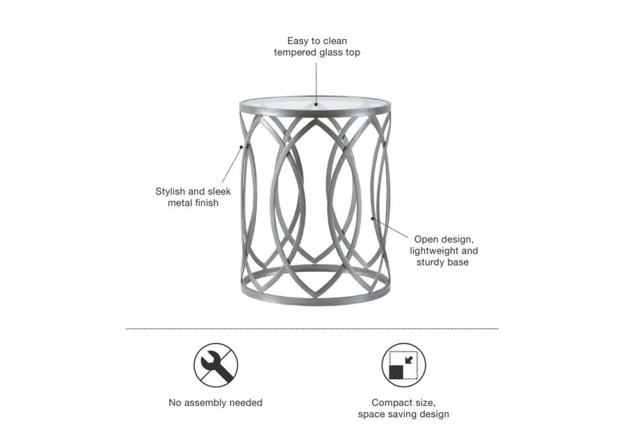 Belen Kox Modern Metal Eyelet Accent Table, Belen Kox