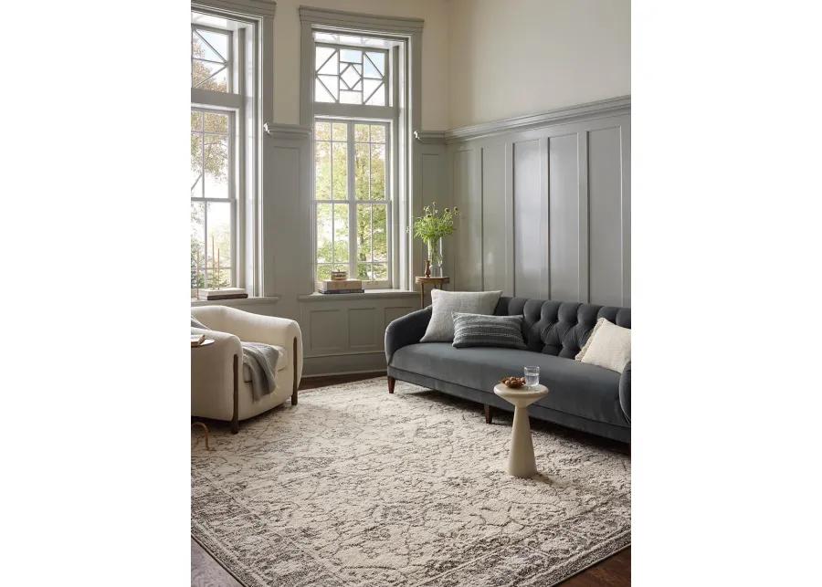 Gigi Ivory/Stone 2'7" x 4' Accent Rug by Magnolia Home by Joanna Gaines x Loloi