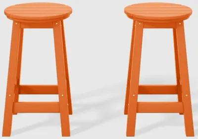 WestinTrends 24" HDPE Outdoor Patio Round Counter Height Bar Stool Set of 2