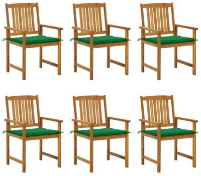 vidaXL Patio Chairs with Cushions 6 pcs Solid Acacia Wood