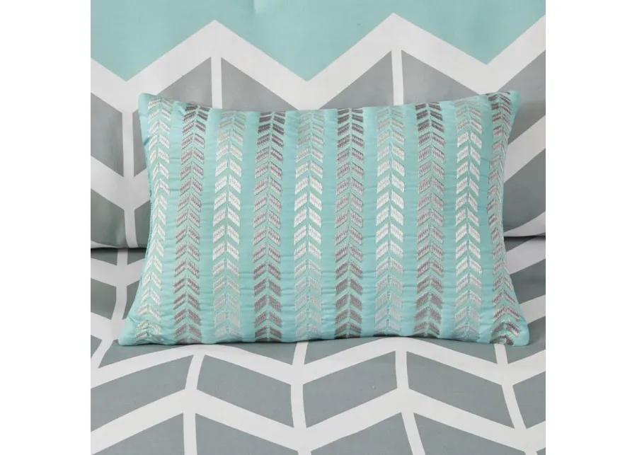 Belen Kox Teal Chevron Printed Comforter Set, Belen Kox