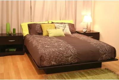 Queen size Platform Bed Frame in Dark Brown Chocolate Wood Finish