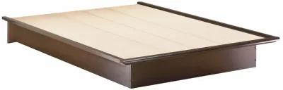 Queen size Platform Bed Frame in Dark Brown Chocolate Wood Finish