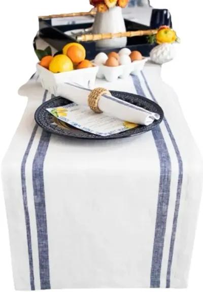 Solino Home 100% Pure Linen Table Runner | French Stripe