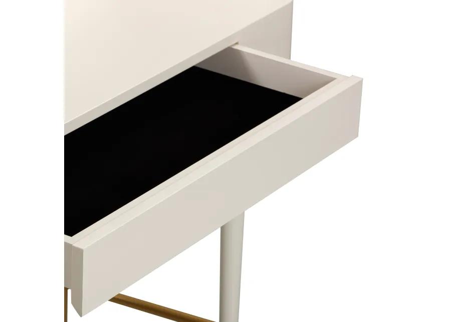 Penelope Taupe Vegan Leather Wrapped Vanity Desk