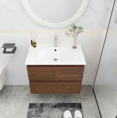 30" Bathroom Vanity With Gel Basin Top